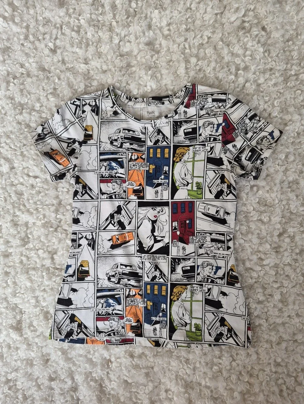 Twik Simons Comic Book Graphic Tee Pop Art Retro Y2K Vintage Aesthetic Small - Picture 2 of 7